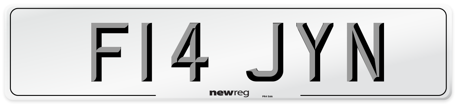 F14 JYN Number Plate from New Reg